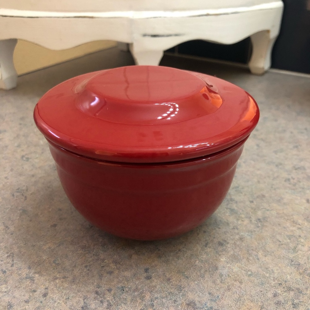 Emile Henry Red Butter Pot.
